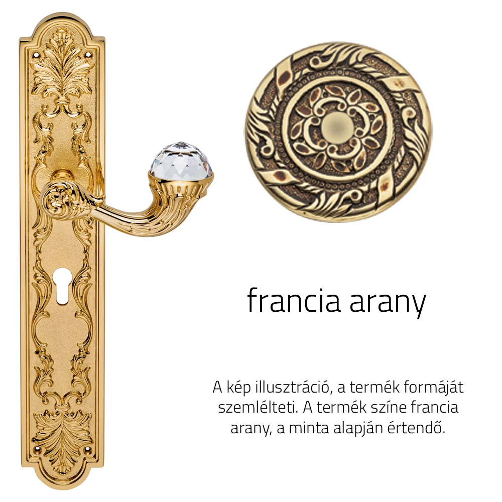 Linea Cali Brilliant Crystal francia arany hosszúcímes kilincsgarnitúra 1530 PL OF