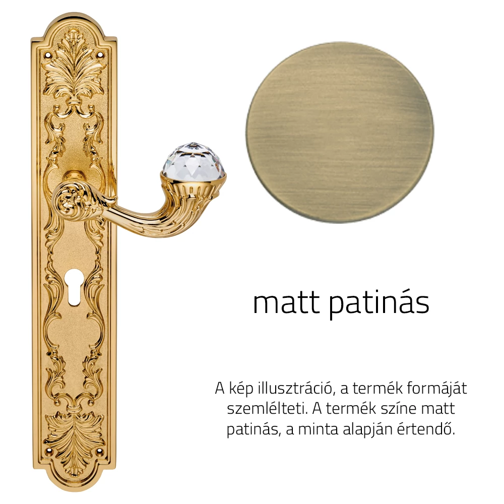 Linea Cali Brilliant Crystal matt patinás hosszúcímes kilincsgarnitúra 1530 PL PM