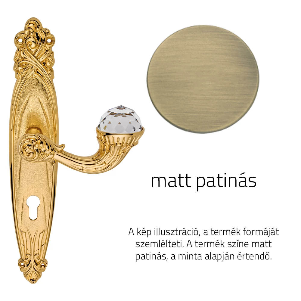 Linea Cali Brilliant Crystal matt patinás hosszúcímes kilincsgarnitúra 1531 PL PM