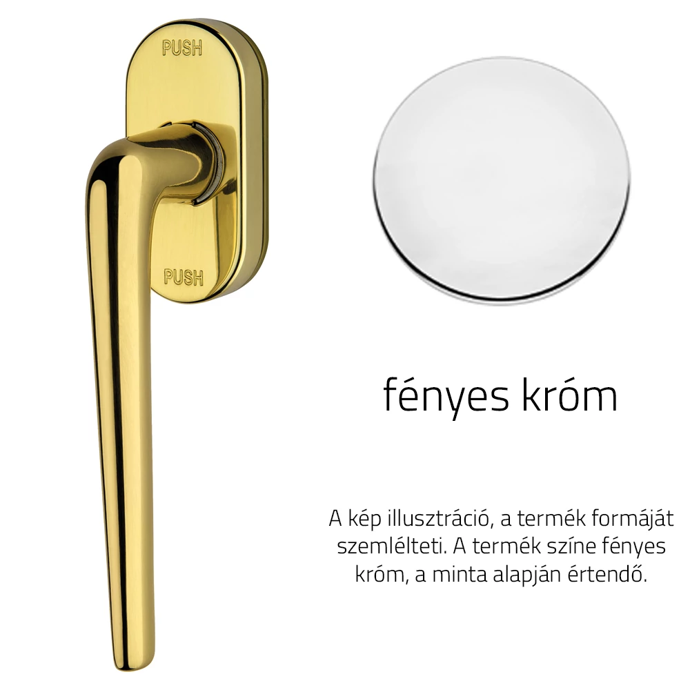 Linea Cali Brixia fényes króm ablakfélkilincs Smart Block rendszerrel 760 SK CR