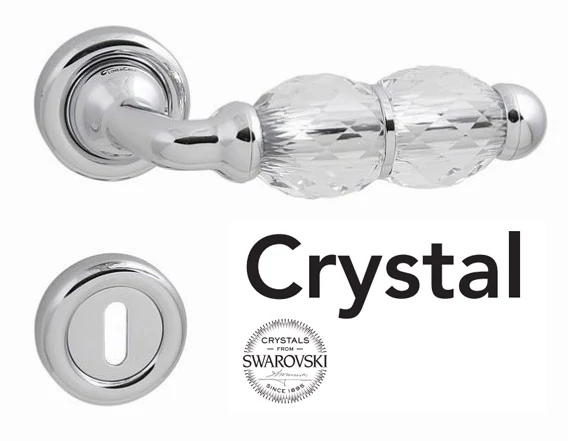 Linea Cali Crystal fényes króm körrozettás kilincsgarnitúra 830 RB 103 CR