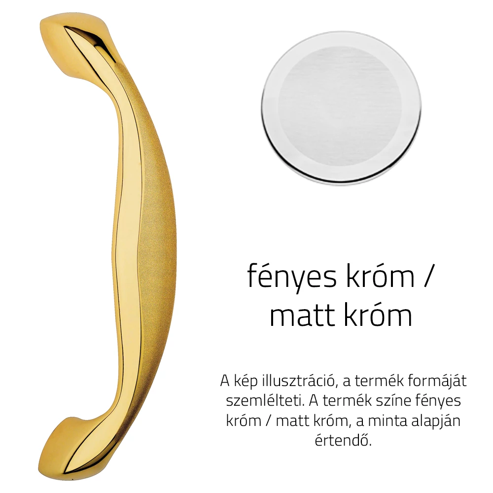 Linea Cali Delfino fényes króm / matt króm tolóajtó húzórúd 950 MN 240 MC