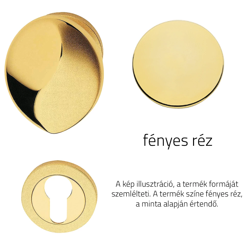 Linea Cali Delfino fényes réz gomb kilincsgarnitúra körrozettával 955 PG 102 OL