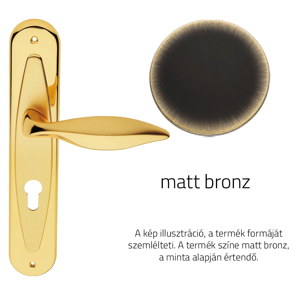 Linea Cali Delfino matt bronz hosszúcímes kilincsgarnitúra 955 PL BM