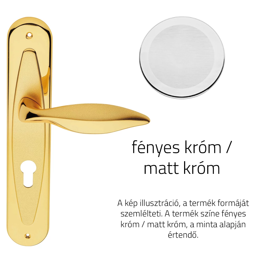 Linea Cali Delfino fényes króm / matt króm hosszúcímes kilincsgarnitúra 955 PL MC