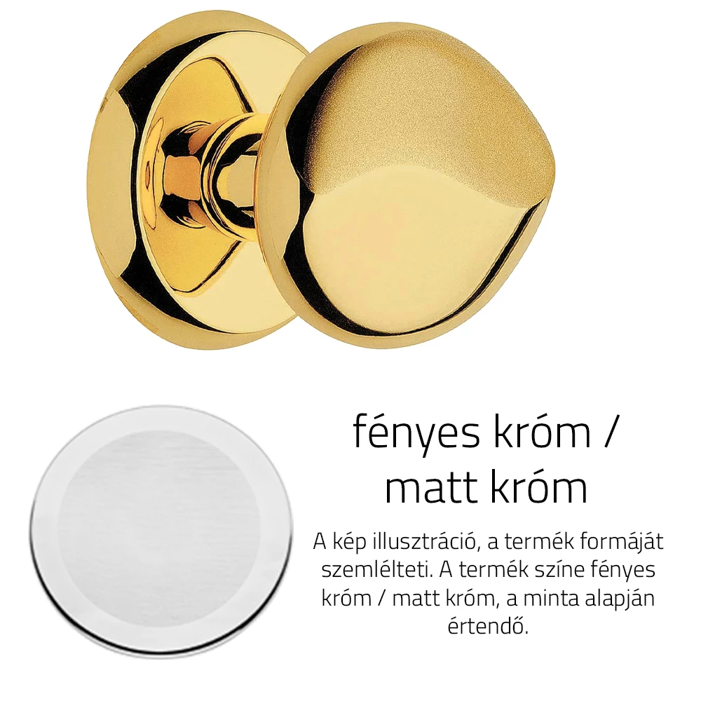 Linea Cali Delfino fényes króm / matt króm fix gomb garnitúra körrozettával 955 PT MC