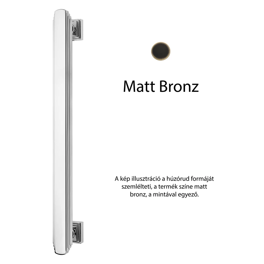 Linea Cali Glamor matt bronz tolóajtó húzórúd (400 mm furattáv) 1555 MN 400 BM