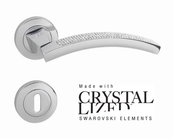 Linea Cali Profilo Mesh Crystal fényes króm körrozettás kilincsgarnitúra 1041 RB 019 CR