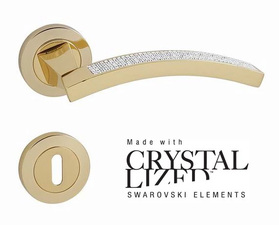 Linea Cali Profilo Mesh Crystal aranyozott körrozettás kilincsgarnitúra 1041 RB 019 OZ