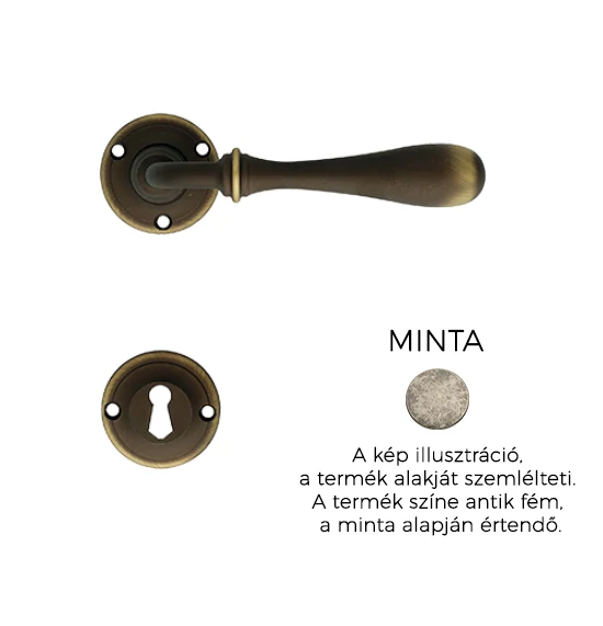Linea Cali Tosca antik fém körrozettás kilincsgarnitúra 745 RB 110 FV