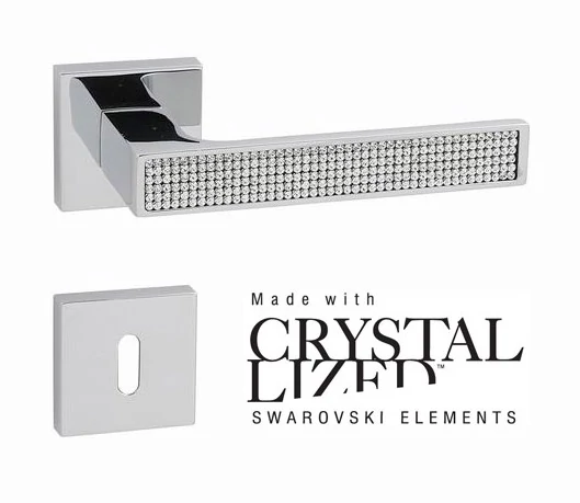 Linea Cali Zen Mesh fényes króm négyzetrozettás kilincsgarnitúra 1157 RB 019 CR