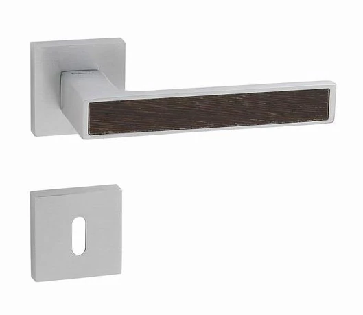 Linea Cali Zen Wengé matt króm négyzetrozettás kilincsgarnitúra 1158 RB 019 CS