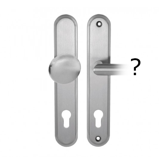 Maestro Universal biztonsági bejárati ajtó kilincsgarnitúra választható kilincsszárral - gomb-kilincs