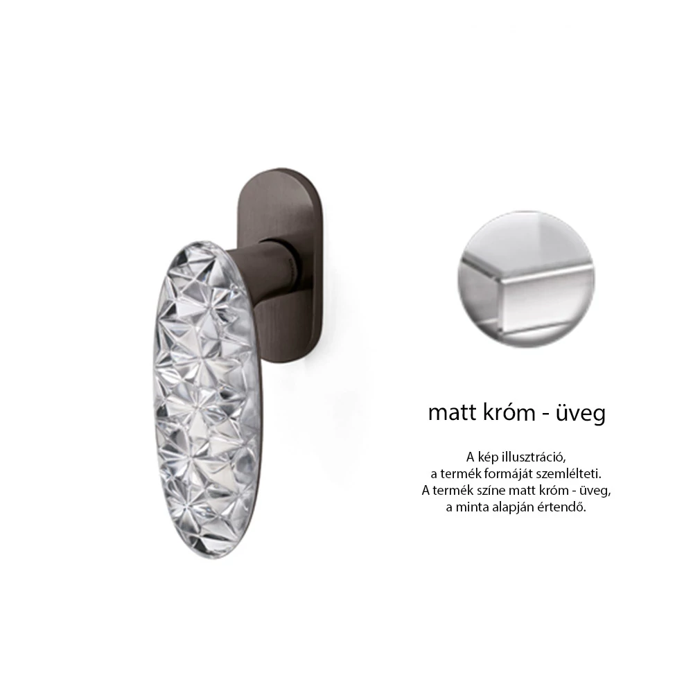 Olivari Crystal Diamond matt króm - üveg ablakfélkilincs K246B