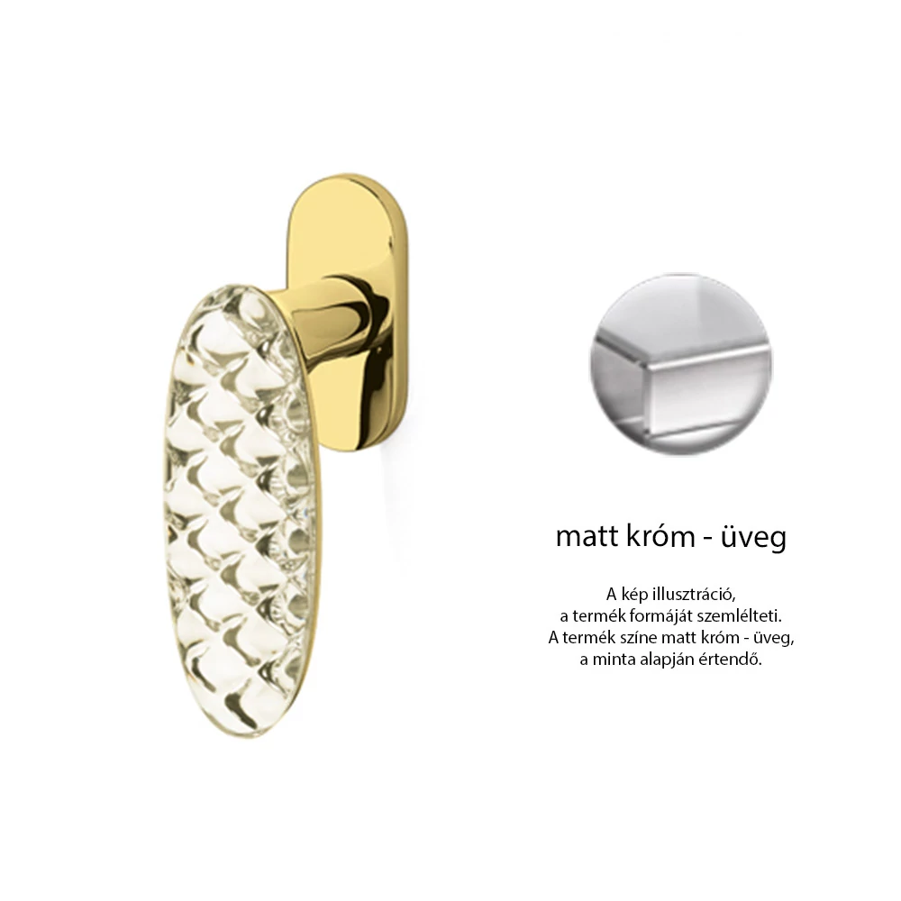 Olivari Crystal Royal matt króm - üveg ablakfélkilincs K245B