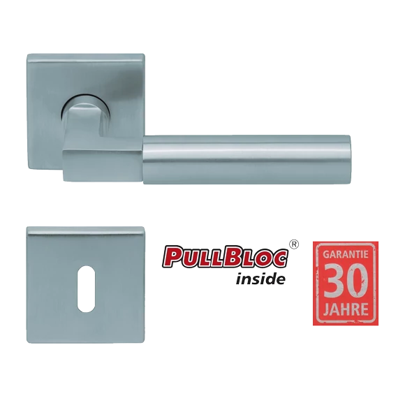 Scoop 1016 Bauhaus PB inox négyzetrozettás kilincsgarnitúra