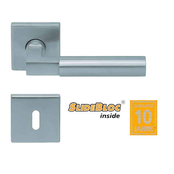 Scoop 1016 Bauhaus SB inox négyzetrozettás kilincsgarnitúra