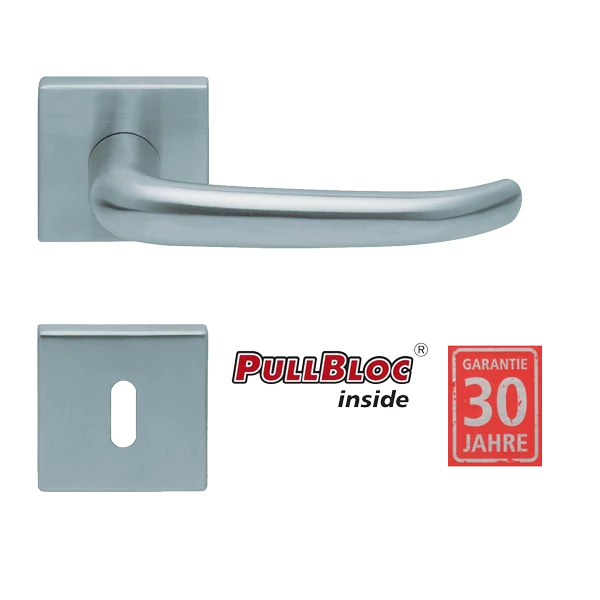Scoop 1103 Dragon PB inox négyzetrozettás kilincsgarnitúra