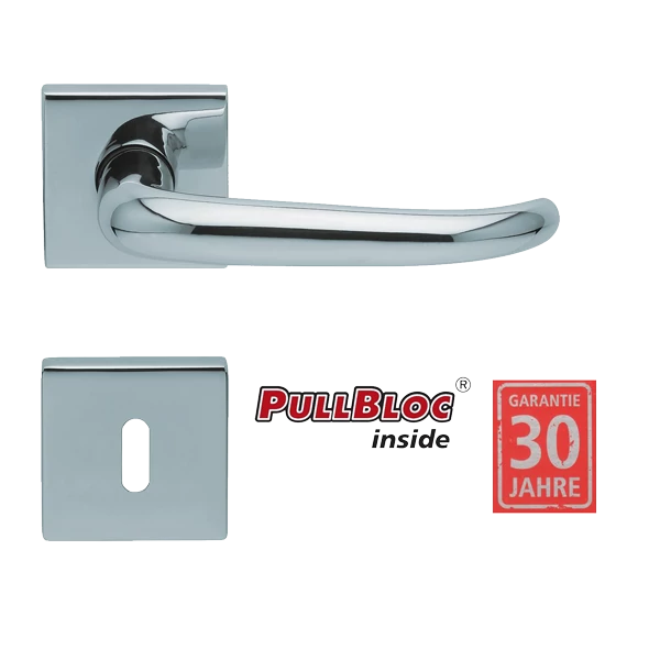 Scoop 1103 Dragon PB polírozott inox négyzetrozettás kilincsgarnitúra