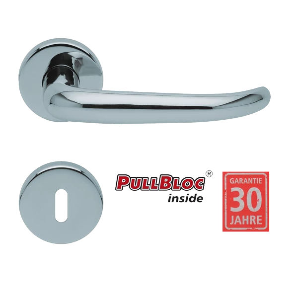 Scoop 1103 Dragon PB polírozott inox körrozettás kilincsgarnitúra