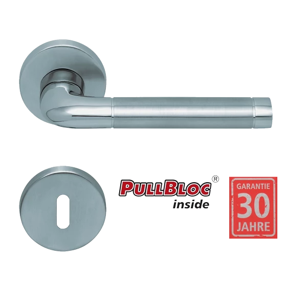 Scoop 1101 Duo PB inox körrozettás kilincsgarnitúra