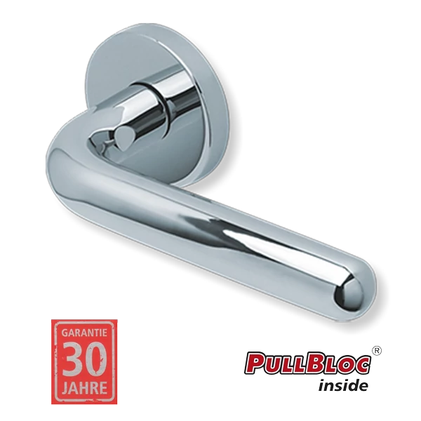 Scoop 1200 Image II PB polírozott inox körrozettás kilincsgarnitúra
