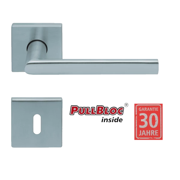 Scoop 1108 Jade I PB inox négyzetrozettás kilincsgarnitúra