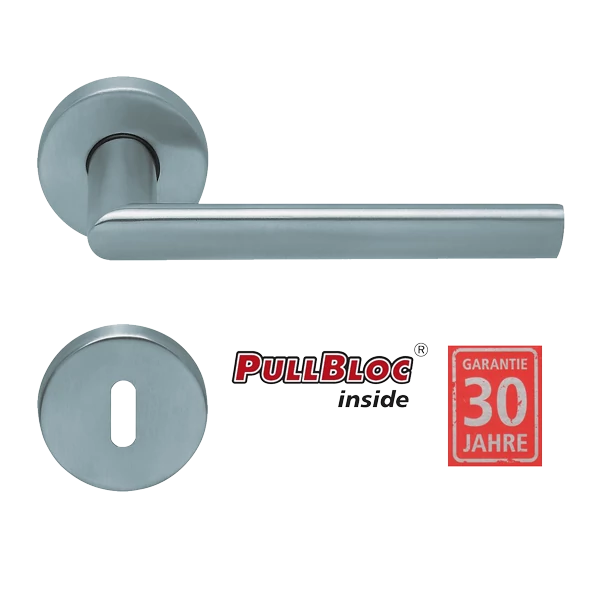 Scoop Jade I 1108 PB inox körrozettás kilincsgarnitúra