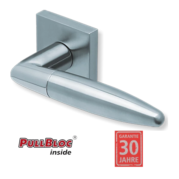 Scoop 1007 Optima PB inox négyzetrozettás kilincsgarnitúra