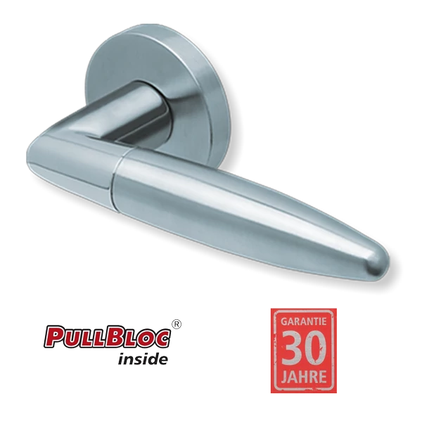 Scoop 1007 Optima PB inox körrozettás kilincsgarnitúra