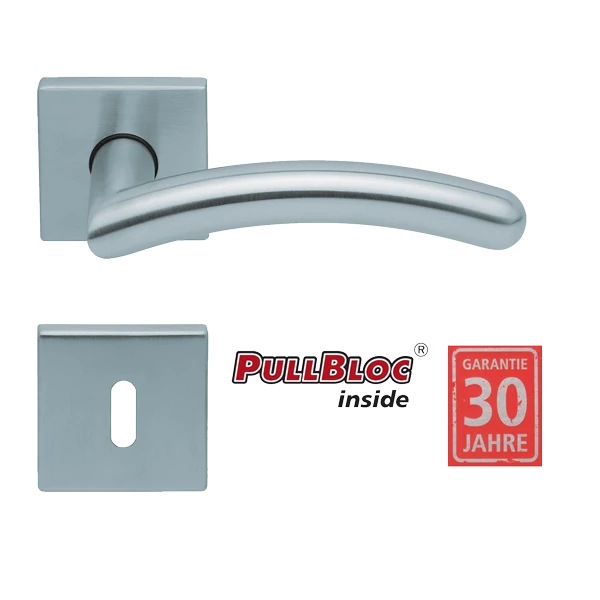 Scoop 1084 Prima PB inox négyzetrozettás kilincsgarnitúra