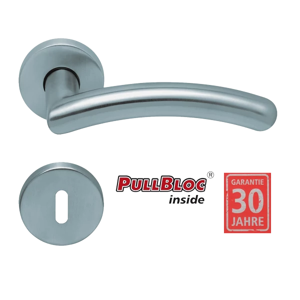 Scoop 1084 Prima PB inox körrozettás kilincsgarnitúra