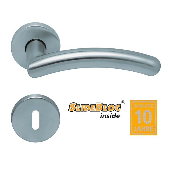Scoop 1084 Prima SB inox körrozettás kilincsgarnitúra