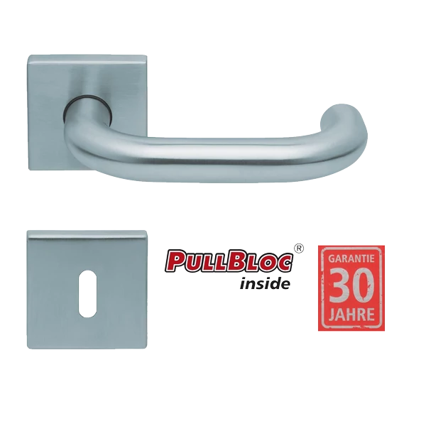 Scoop 1104 Rondo PB inox négyzetrozettás kilincsgarnitúra