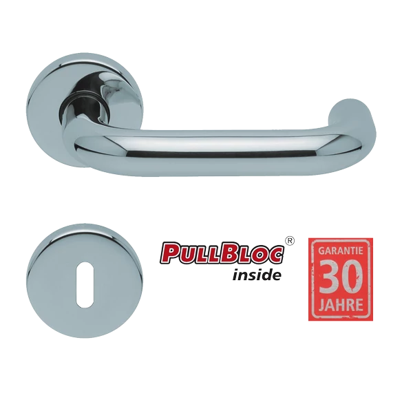 Scoop 1104 Rondo PB polírozott inox körrozettás kilincsgarnitúra