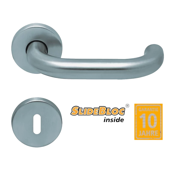 Scoop Rondo 1104 SB inox körrozettás kilincsgarnitúra
