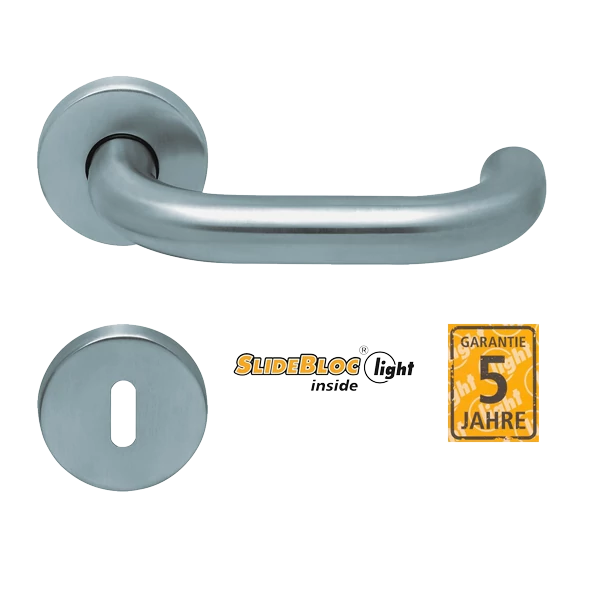 Scoop Rondo 1104 SBL inox körrozettás kilincsgarnitúra