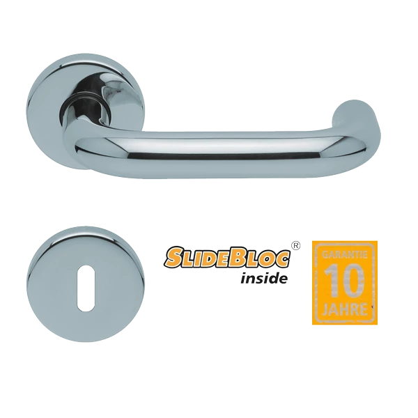 Scoop 1104 Rondo SB polírozott inox körrozettás kilincsgarnitúra