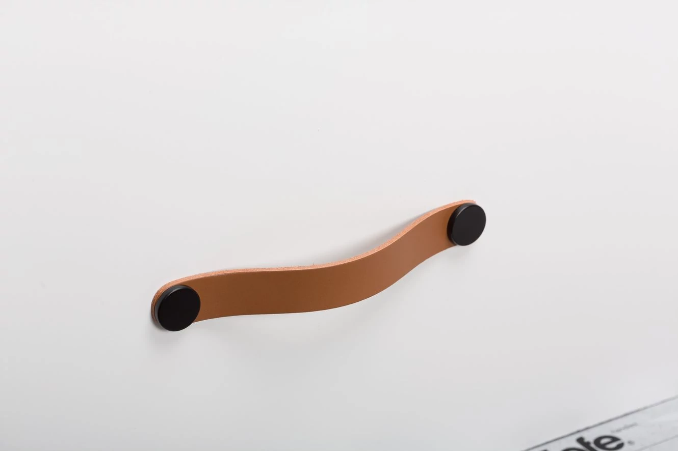 Viefe FLEXA fogantyú 160 mm, bőr-fém, bézs bőr + fekete