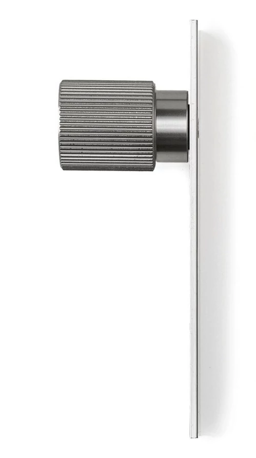 Viefe ARPA PLATE fogantyú talpas gomb 22 mm, alumínium, szálcsiszolt (inox hatású)