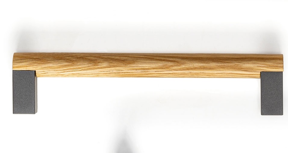 Viefe ETO fogantyú 160 mm, alumínium-fa, csiszolt láva szürke - tölgy